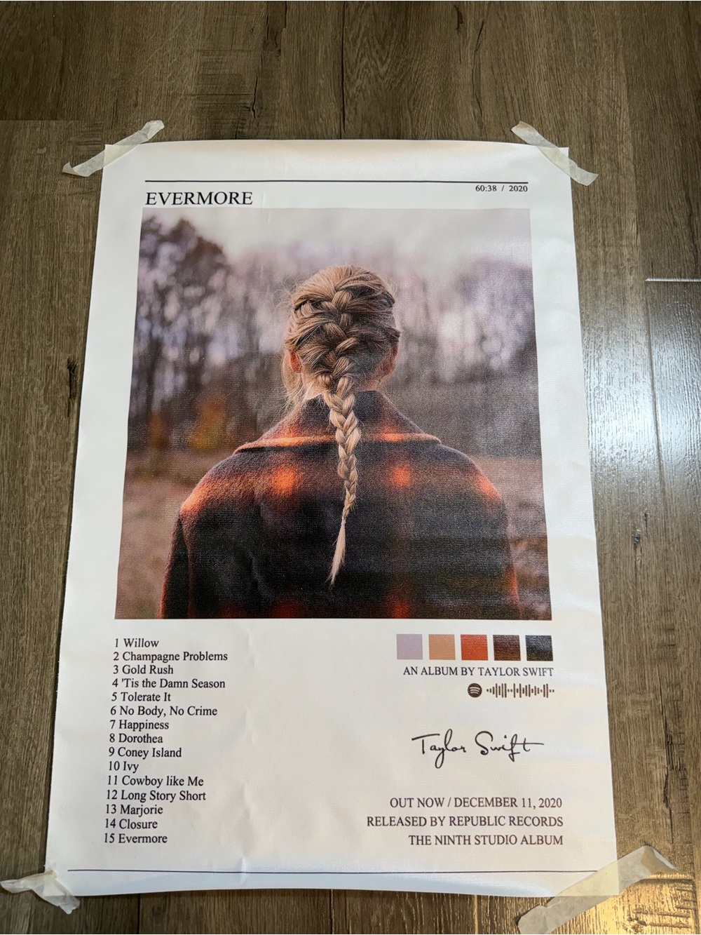 Taylor Swift Poster in Brown, Cream & Muted Mauve Palette